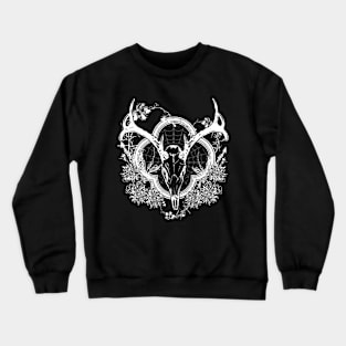 Deer Skull Floral Crewneck Sweatshirt